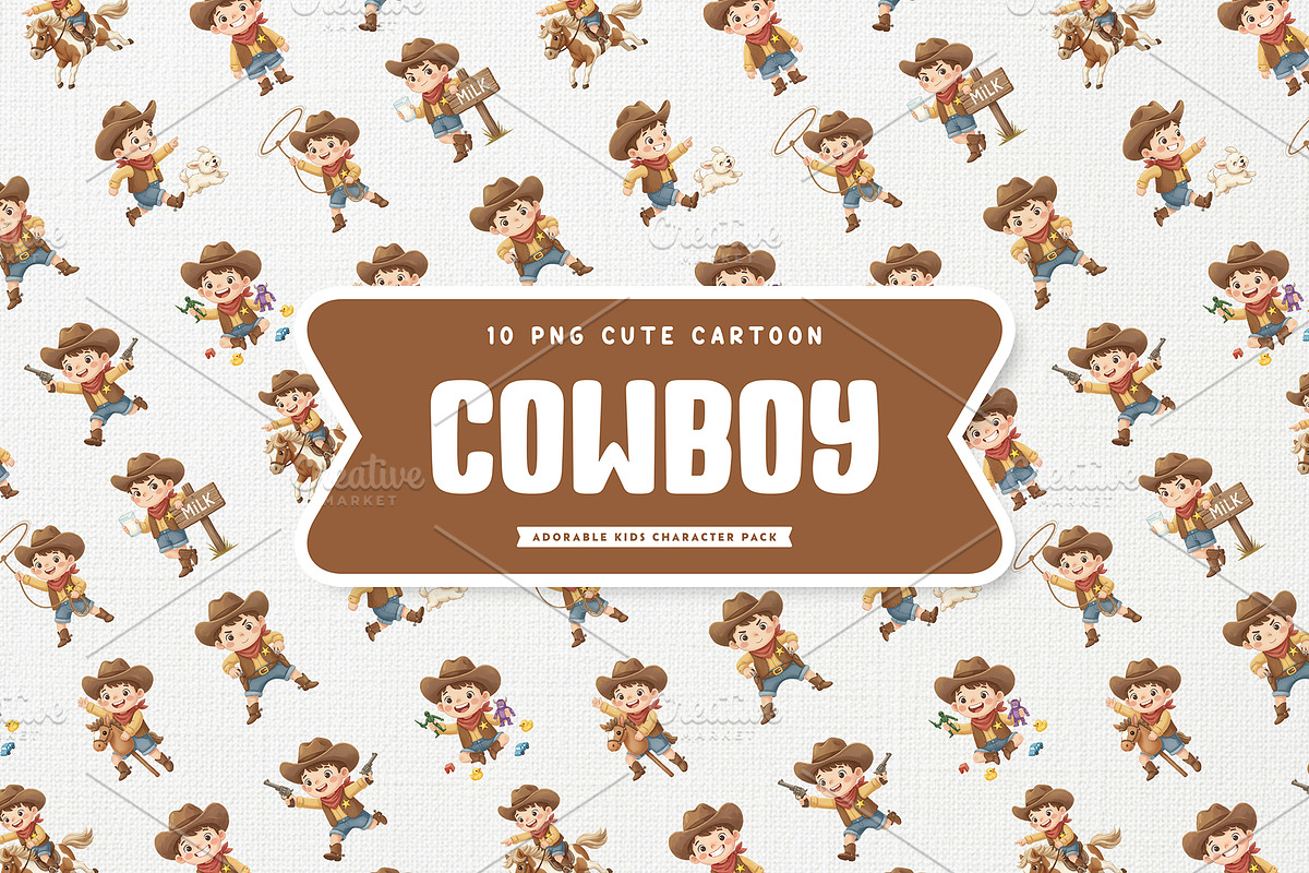 Cute Cowboy Kid Cartoon Character, a Person Illustration by Gohsantosa (Photo 2 of 4)