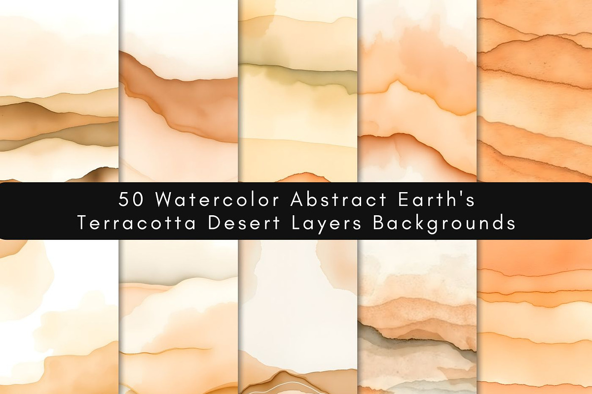 50 Watercolor Earth's Desert Layers, a Background Graphic by UniqueMe (Photo 2 of 14)