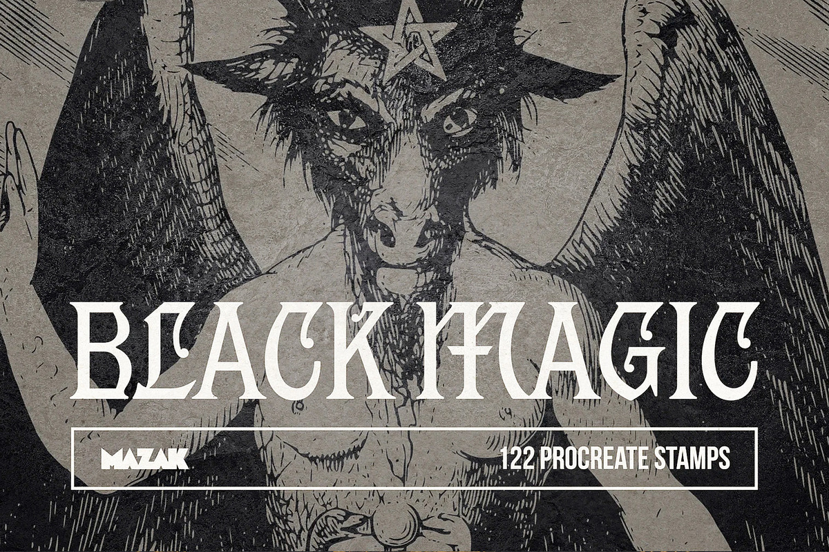 Procreate Black Magic Brushes, a Brush Add-On by Endete & Mazak brushes (Photo 1 of 6)
