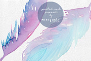 Feathers Watercolor hand painted, an Illustration by MaraquelaStudio (Thumbnail 5 of 5)