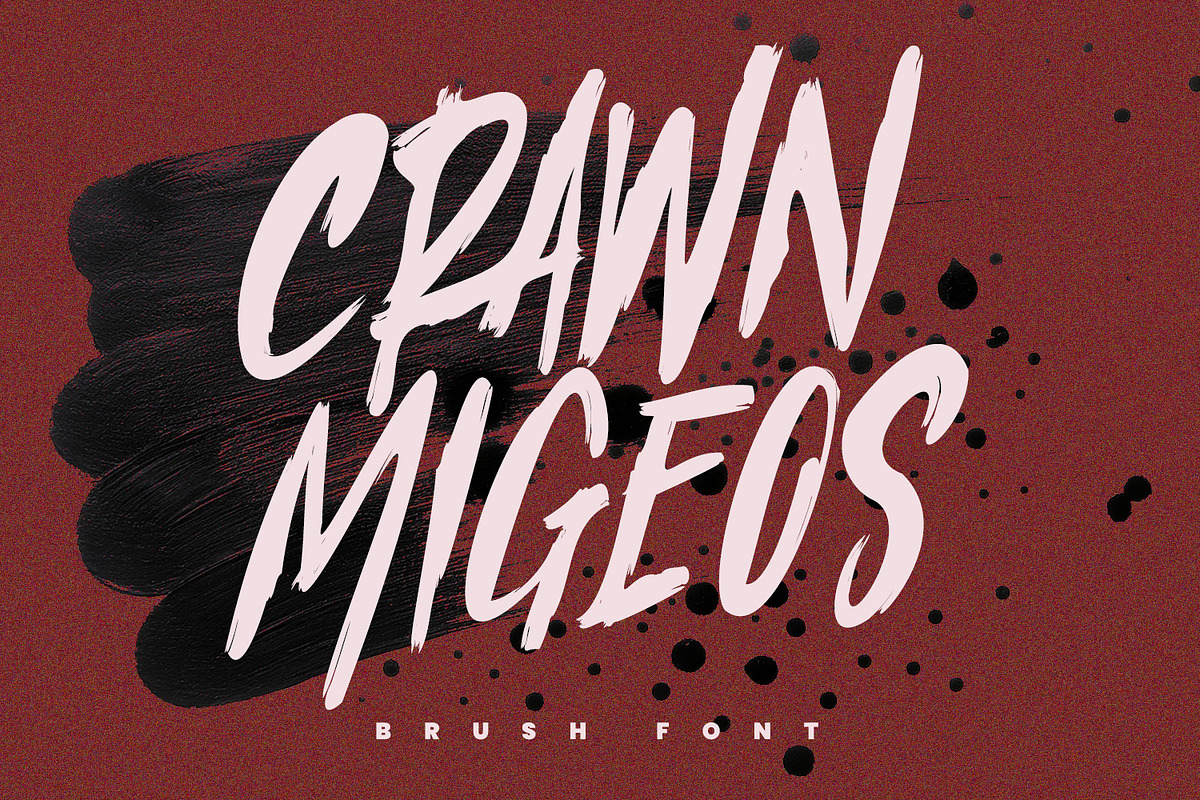 Crawn Migeos Brush Display Font, a Handwritten Font by Maulana Creative (Photo 1 of 8)