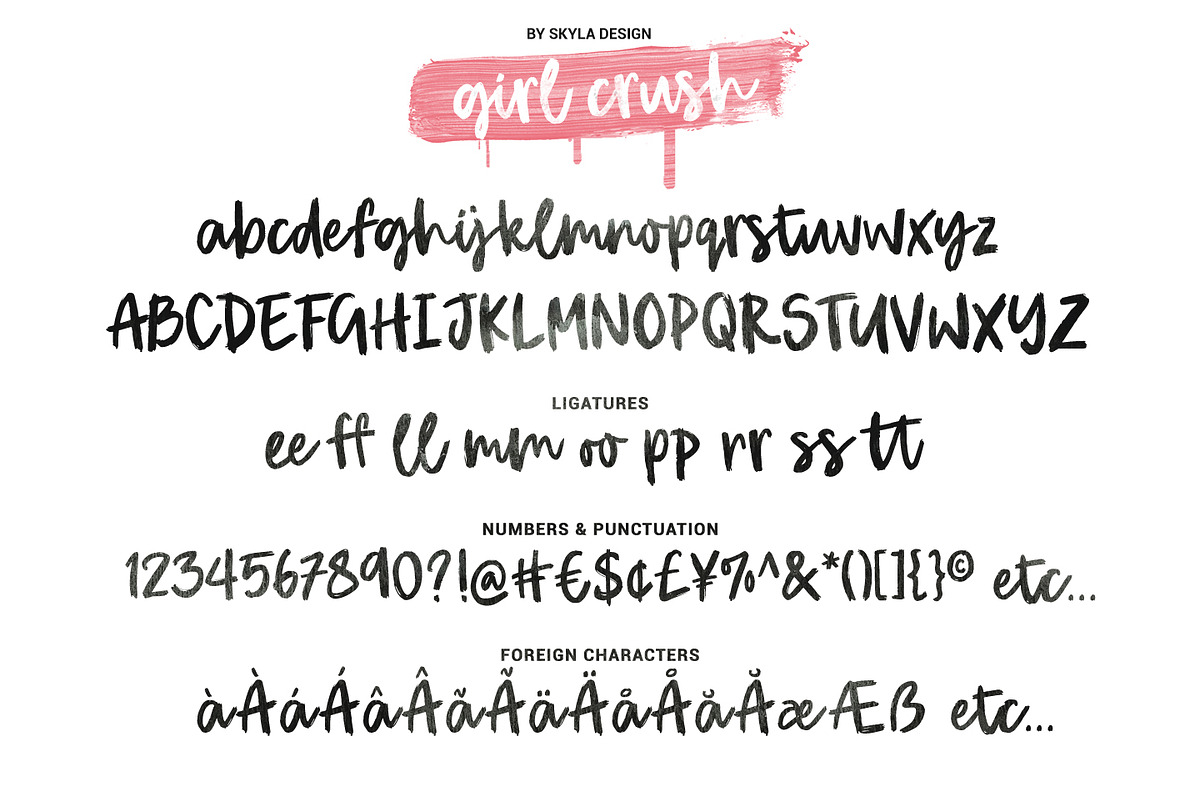 Girl Crush bold brush font preview 6