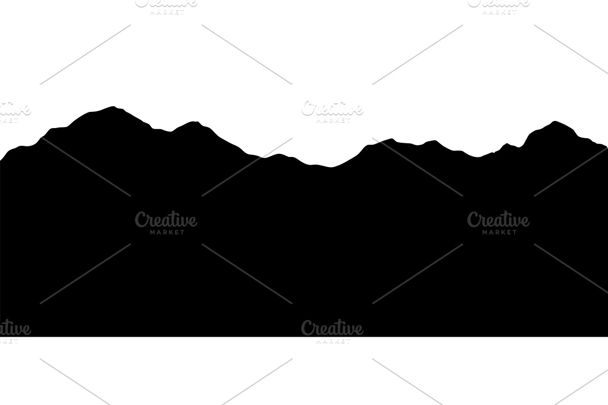 Mountains silhouettes landscape, an Illustration by the8monkey