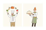 Restaurant team banner, set, pattern, a Decorative Illustration by Good Studio (Thumbnail 7 of 11)