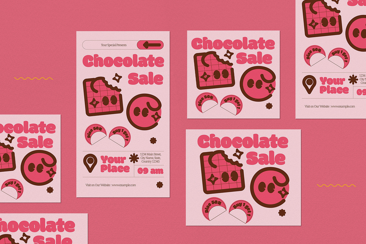 Pink Flat Chocolate Promo Flyer, a Flyer Template by graphicook (Photo 4 of 4)