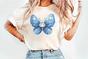 Watercolor Blue Butterflies Cliupart, an Illustration by Watercolor design (Thumbnail 5 of 12)