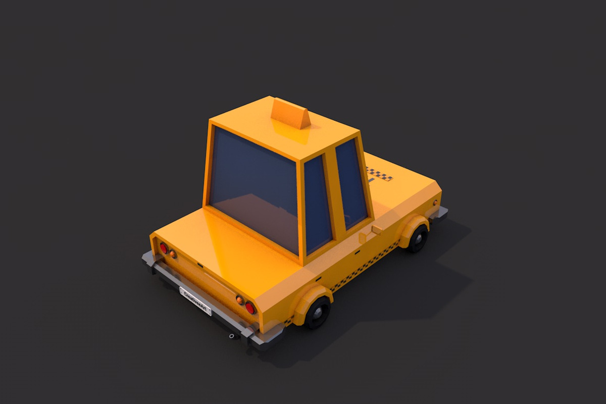Low Poly Taxi Car, a Cars & Vehicle 3D Model by CreativeeArt (Photo 3 of 8)