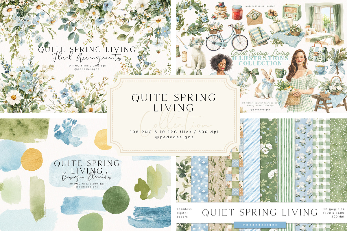 Quite Spring Living Collection, a Seasonal Illustration by PeDe Designs (Photo 1 of 27)