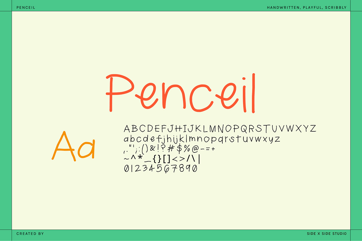 Penceil Handwritten Font + Icons, a Handwritten Font by Side X Side Studio (Photo 5 of 5)