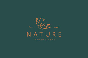 Dove Bird Nature Branch Logo