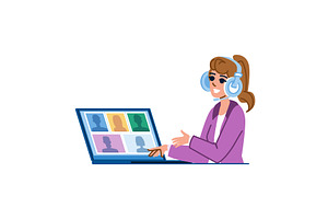 Businesswoman making video, a Person Illustration by pikepicture