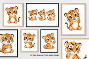 15 Bundle Watercolor Tiger Orange, an Animal Illustration by Morspective (Thumbnail 4 of 8)