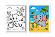 Tropical Island Friends Coloring, an Animal Illustration by Design Station (Thumbnail 6 of 7)