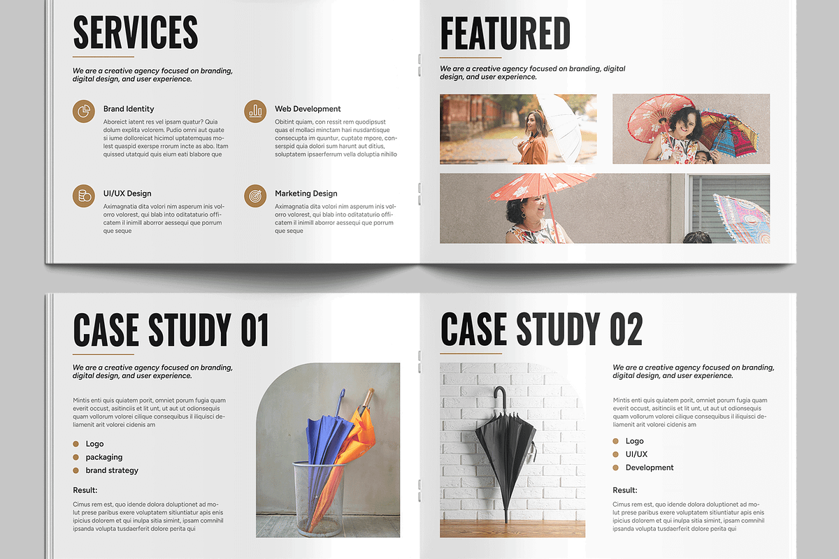 Umbrella Portfolio Brochure Design, a Brochure Template by MightyDesign (Photo 4 of 8)