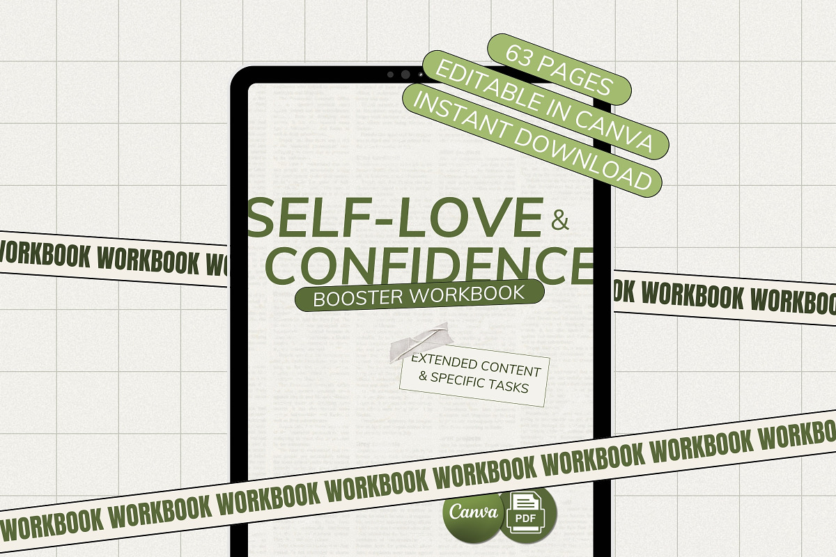 Self-Love Confidence Workbook PDF, a Magazine Template by TrendyliciousStore (Photo 1 of 4)