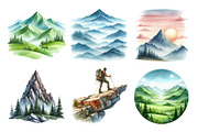 Watercolor Mountain Clipart, an Illustration by Daily.Designs (Thumbnail 4 of 4)