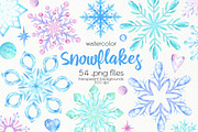 Watercolor Snowflakes, an Illustration by OllyKo Art (Thumbnail 1 of 9)