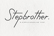 Stepbrother - Simple Monoline Font, a Script Font by Artkenza (Thumbnail 1 of 5)