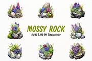 Mossy Rock and Floral Bouquet, an Object Illustration by New-School-Wave (Thumbnail 1 of 5)