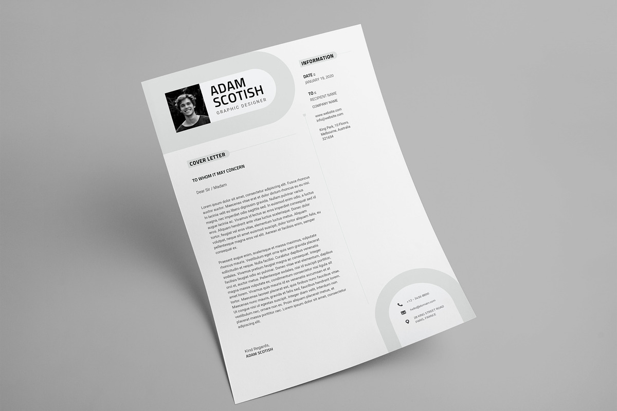 Resume/CV and Cover Letter Template, a Resume Template by Goodsdune (Photo 3 of 3)
