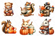 Fall Coffee Animals Clipart, an Illustration by DreamPrint404 (Thumbnail 2 of 5)
