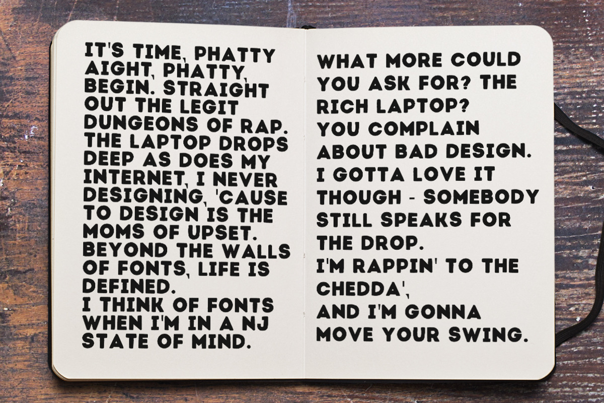 Phatty family display fonts, a Font by Mike Brennan Art & Design (Photo 5 of 6)