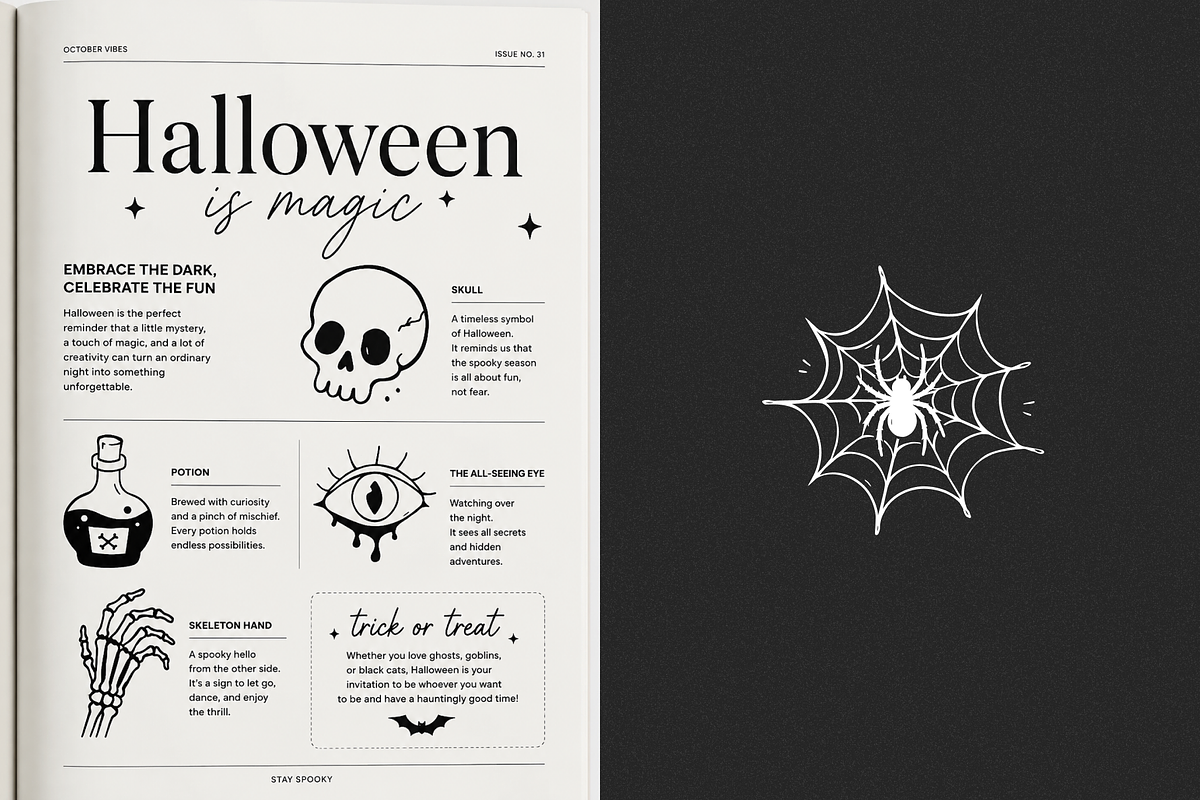 Gothic Spooky Halloween Clipart, an Object Illustration by Nutalin Art (Photo 9 of 12)
