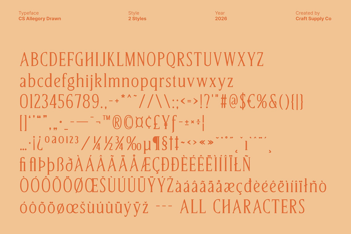 CS Allegory Drawn, a Serif Font by Craft Supply Co. (Photo 8 of 8)