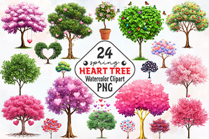 Spring Hearts Tree Clipart, an Illustration by RobertsArt