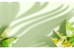 3d Green Background With Tropical