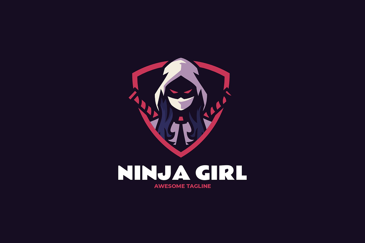 Ninja Girl E- Sport and Sport Logo, a Branding & Logo Template by Artnivora.Std