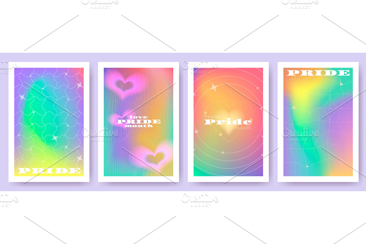 Card with iridescent gradient, an Illustration by art PVP - market