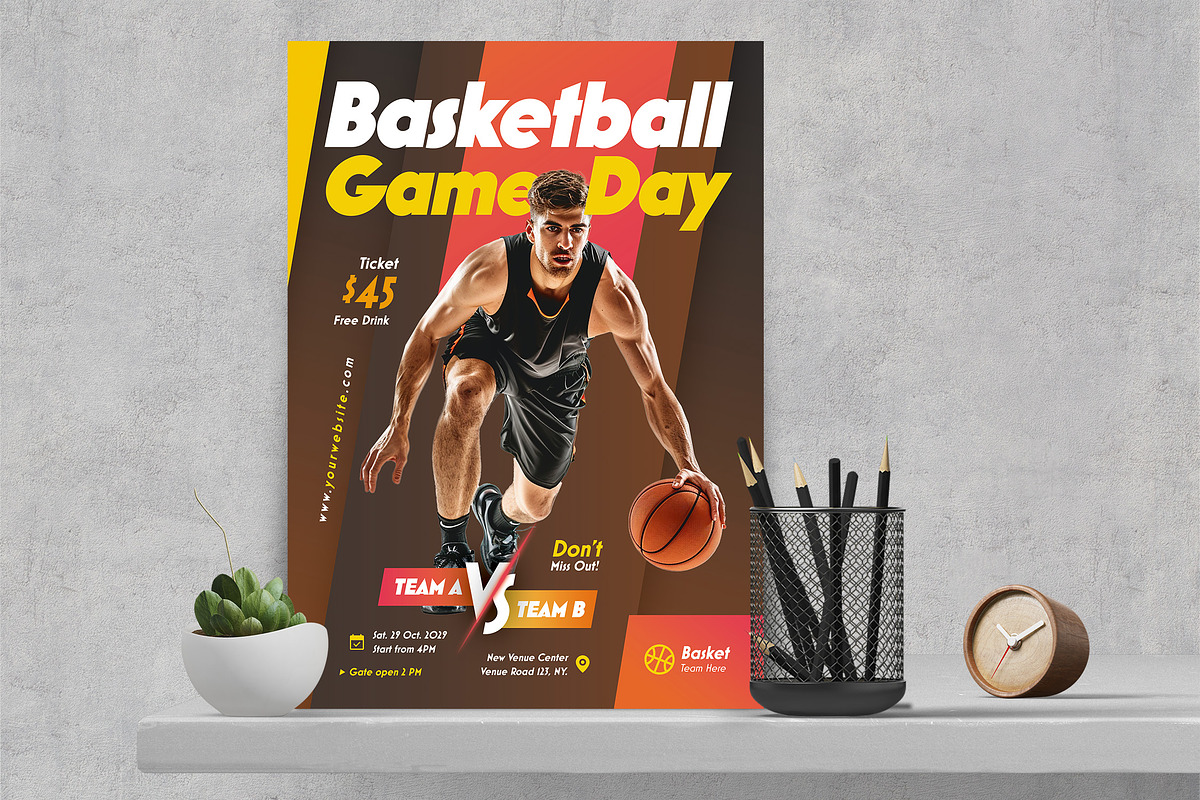 Basketball Game Day Flyer Template, a Flyer Template by Boostock (Photo 4 of 6)