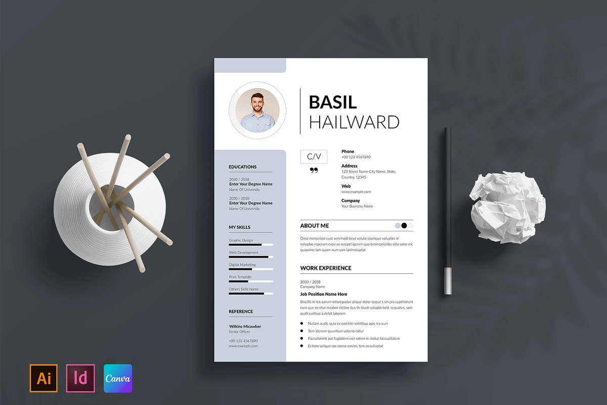 Minimal Resume, a Resume Template by Seeing-art (Photo 1 of 4)