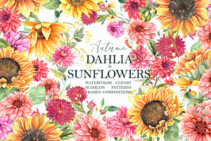 Dahlia and Sunflowers