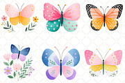 Watercolor Butterfly Clipart, an Illustration by Black Bird Studio (Thumbnail 5 of 6)