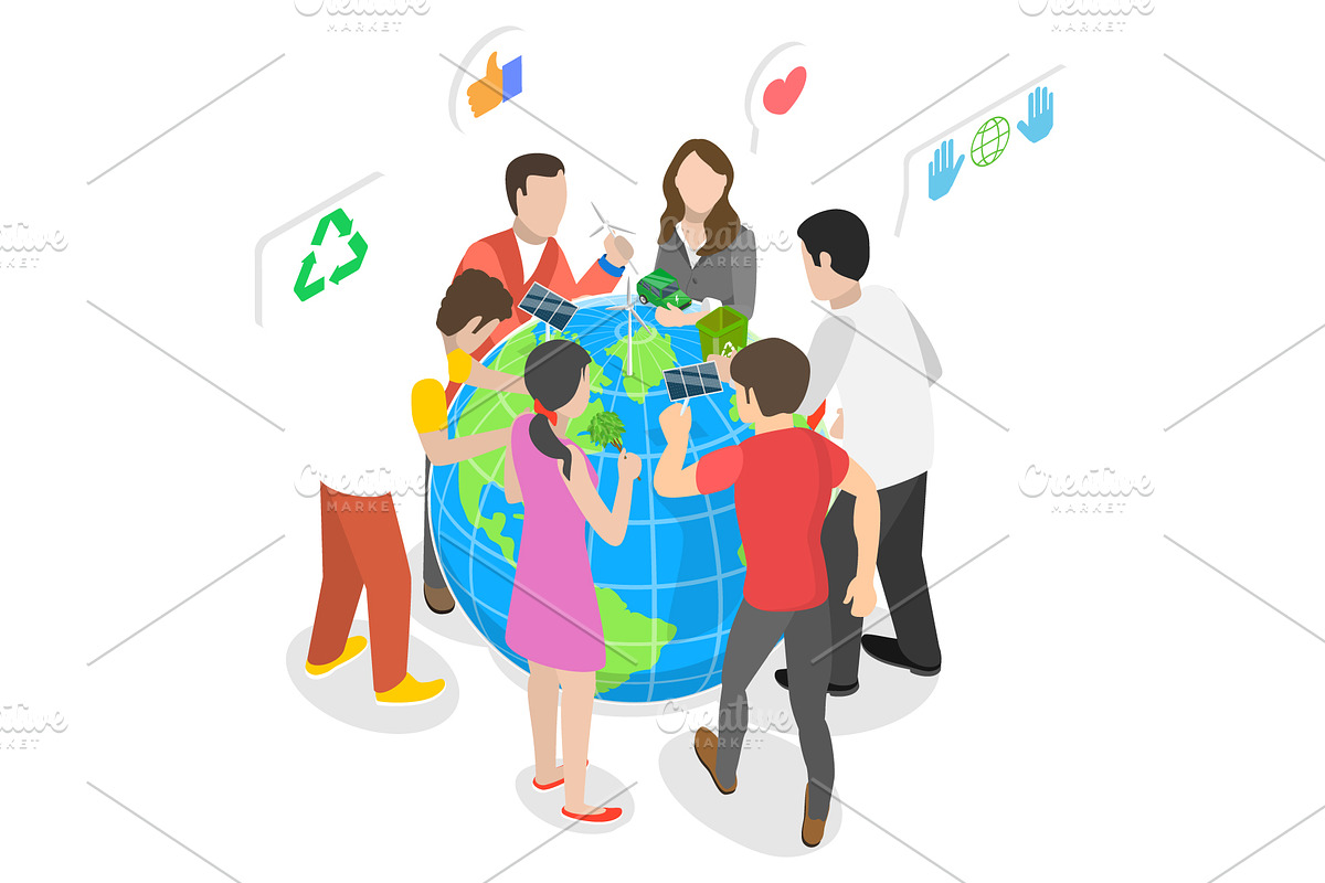 Environmental conservation Set 01, a Person Illustration by AndriiStore (Photo 7 of 11)