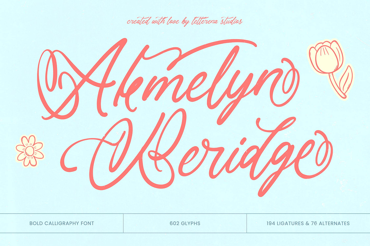 Akmelyn Beridge Bold Calligraphy, a Script Font by Letterena Studios Script (Photo 1 of 20)
