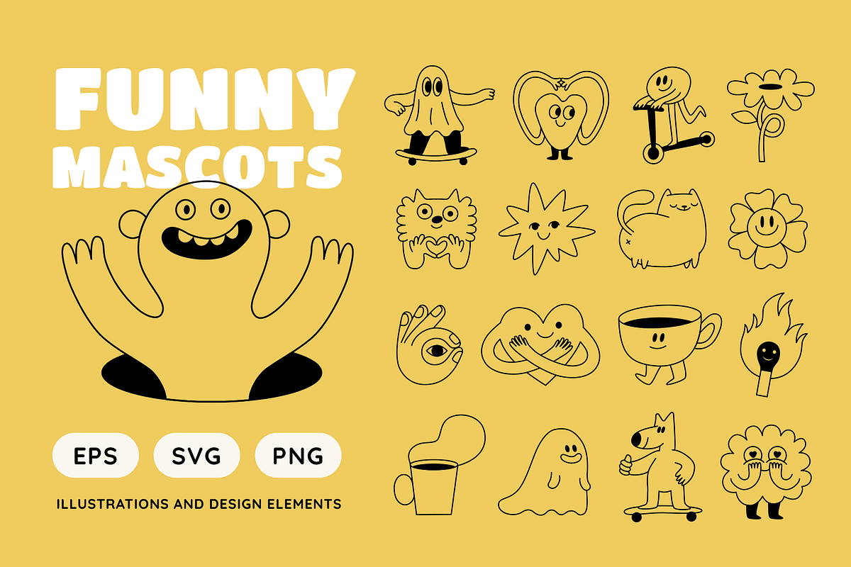 Funny mascots, illustrations, logos, a Graphic by venimo (Photo 1 of 13)