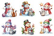 Christmas Snowman with Cats Sublimat, an Illustration by Designworld (Thumbnail 2 of 6)