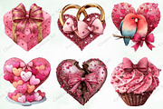 Watercolor Valentine Gift Clipart, an Illustration by Creative Art (Thumbnail 2 of 9)