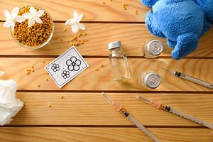 Childhood vaccination against pollen on children's table top vie, a Health & Medical Photo by Davizro's Market
