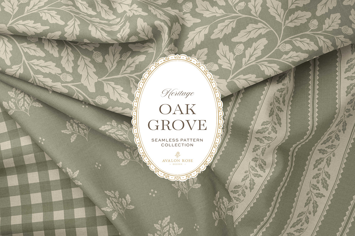 Oak & Acorn Autumn Patterns - Sage, a Pattern Graphic by Eclectic Anthology (Photo 1 of 13)