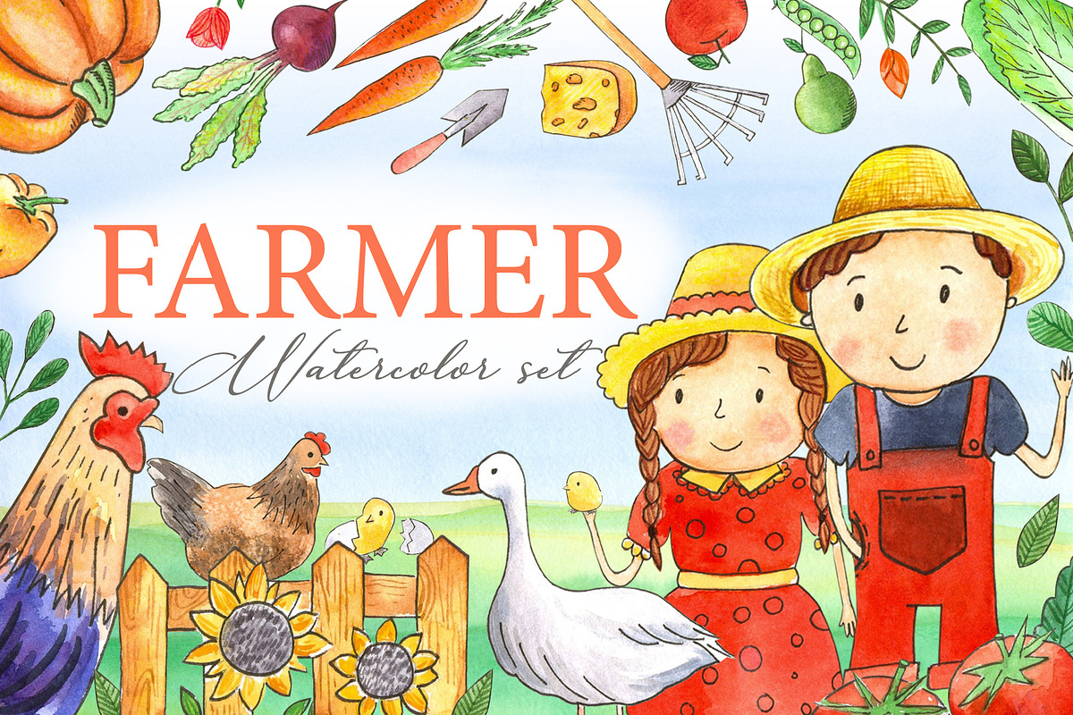 Clipart Farmer's Life, a Food Illustration by Anastasia Timosch (Photo 1 of 8)