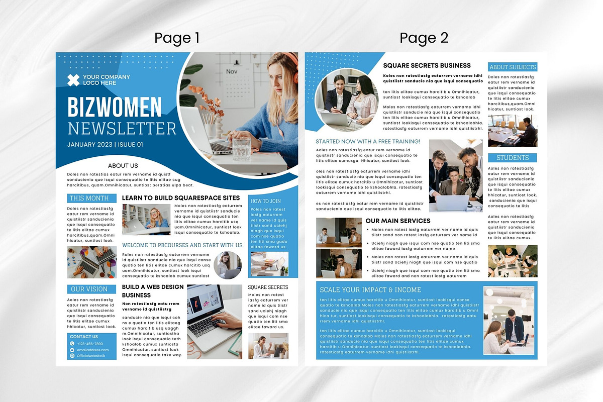 Business Women Canva Newsletter Layout preview 7