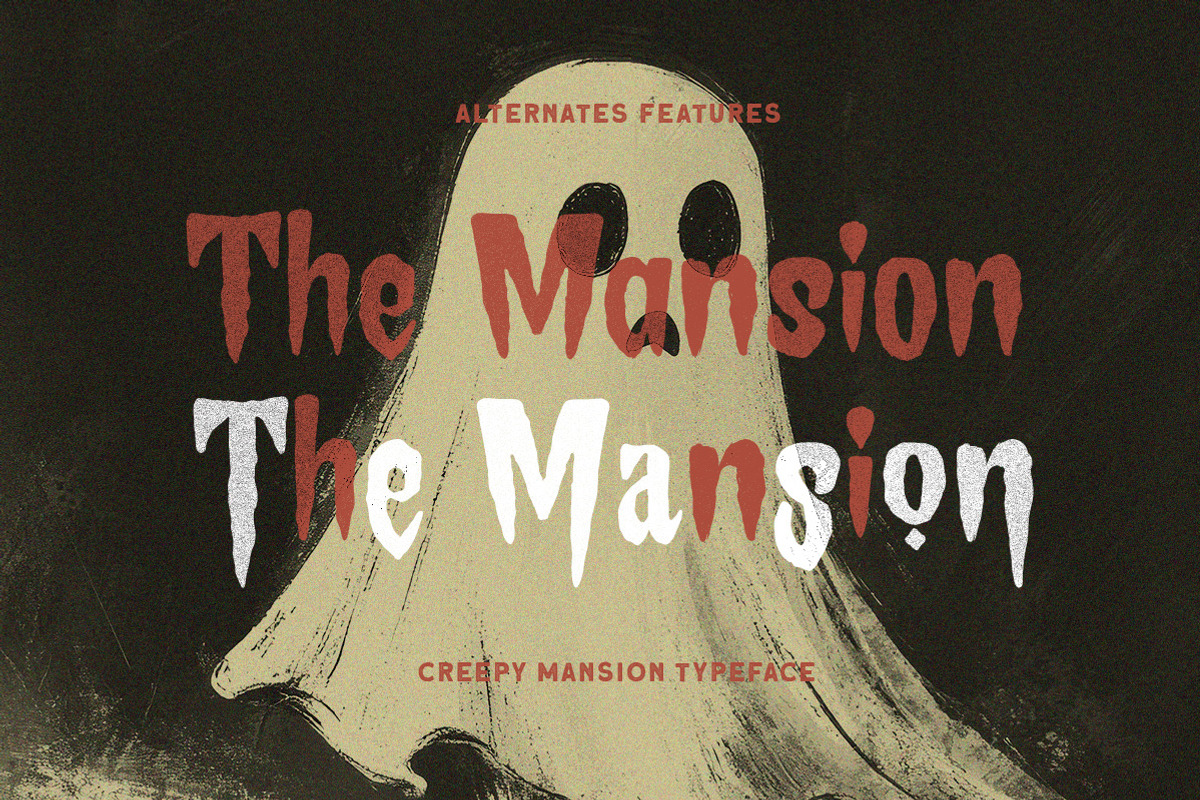 Creepy Mansion Horror Typeface, a Handwritten Font by Letterhend Studio (Photo 7 of 9)
