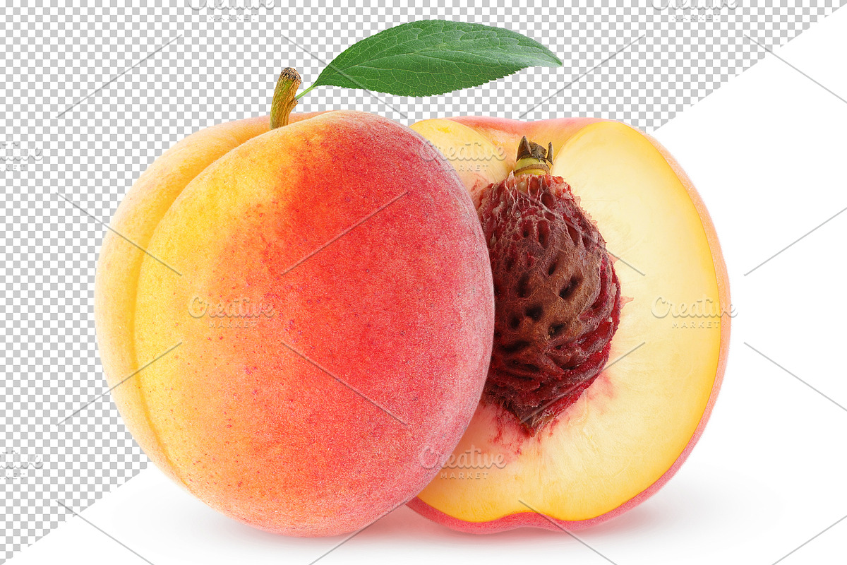 Cut peach fruits preview 5