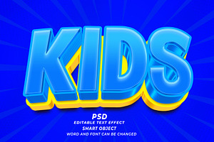 PSD Kids 3d Editable Text Effect