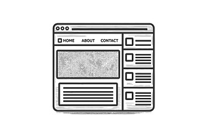 Website Layout Wireframe engraving, a Technology Illustration by AlexArt