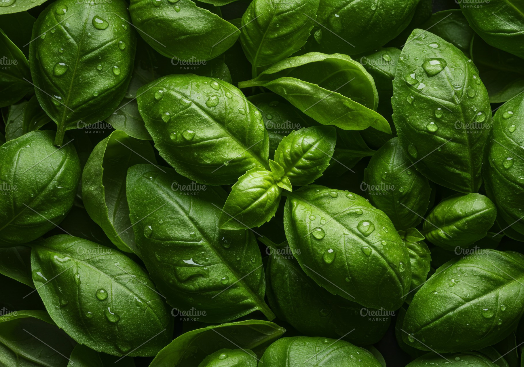 Fresh basil leaves, a Food & Drink Photo by professorinc